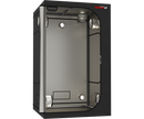 Black and silver safe box with brand logo on a white background