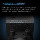 Measurement device with LED indicators on a dark background