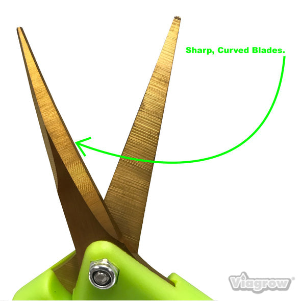 Viagrow Non Soft Grip Micro-Tip Pruning Snip Anti Resin Stick Shears - Curved