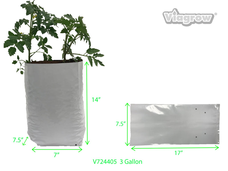 Viagrow 3 gallon Plastic Grow Bags White