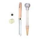 Set of gardening tools including a knife, pruner, and other accessories on a white background.