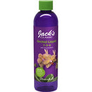 A bottle of Jack's Classic Orchid Liquid fertilizer with a green cap and a purple label featuring an orchid flower illustration.