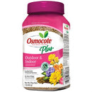 Osmocote Plus outdoor & indoor plant food container with pink lid and colorful label