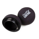 Black foam microphone windscreen with 'Hertz Control' branding on a white background