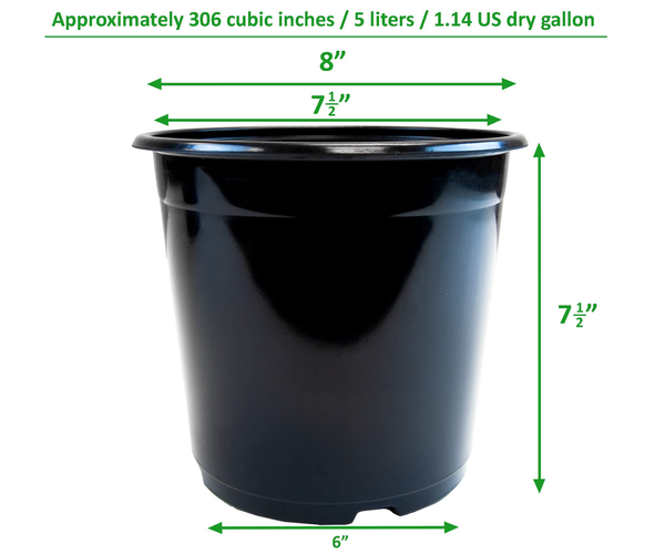 Viagrow 5 Gallon Nursery Pot, Black