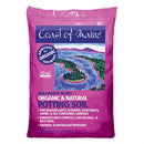 Bag of Coast of Maine potting soil with a purple design and text.