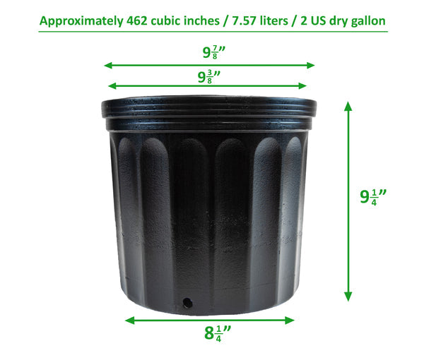 size of 5 gallon plant pot Viagrow Round Nursery Pot
