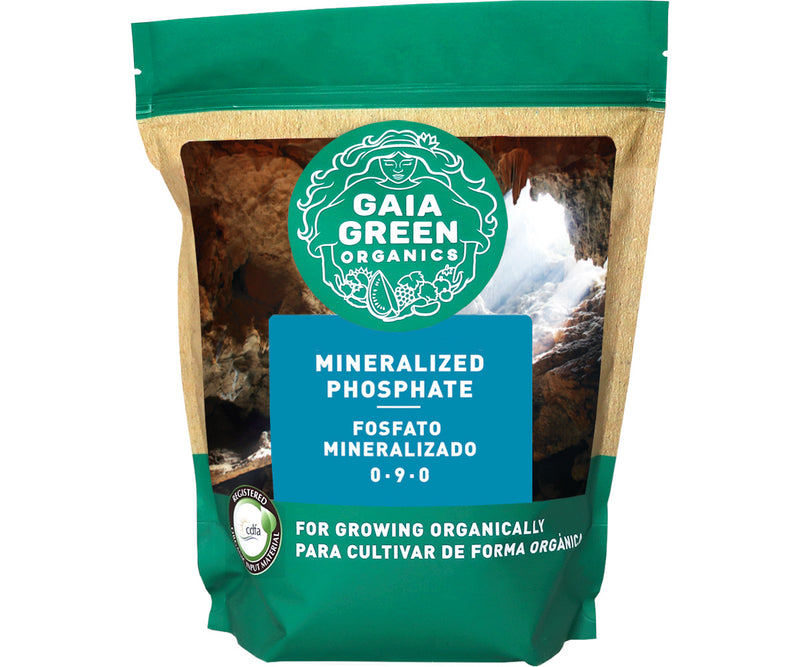 Gaia Green Organics mineralized phosphate package on a white background