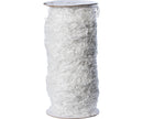 Spool of white lace on a white background