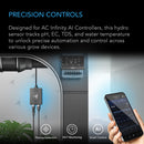 Hydro sensor system with AC Infinity AI Controller and smartphone app for precision control in grow devices.
