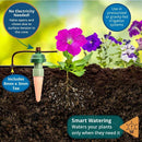 Garden irrigation system with flowers and text highlighting features