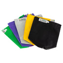 Set of colorful bags with labels on a white background