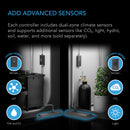 Advertisement for advanced sensors with text and icons on a dark background