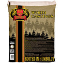 Bag of Royal Gold Worm Castings with branding and product details on a beige background