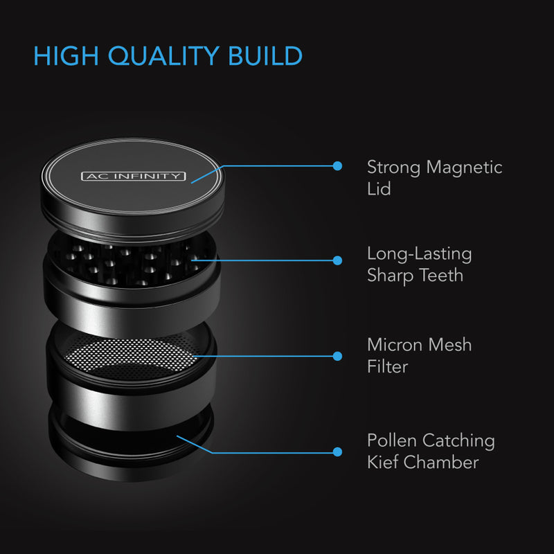 3-Chamber Spice Grinder, Black, 2-Inch