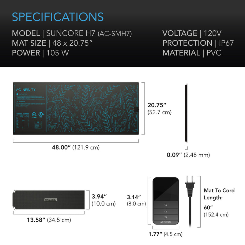 SUNCORE H7, Seedling Heat Mat with Heat Controller