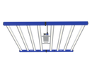 Ceiling-mounted晾衣架 (clothesline) with blue frame and white bars on a white background