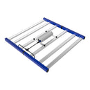 Blue and white mechanical device on a white background