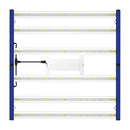 LED light strip with blue frame on a white background