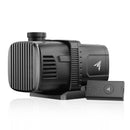 Black water pump with remote control on a white background