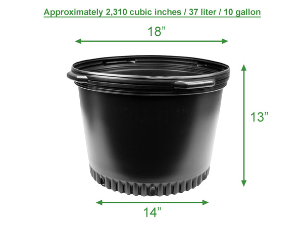 i gallon plant pot Viagrow 10 Gallon Nursery Pots, 10 Pack, BPA Free Garden Pots