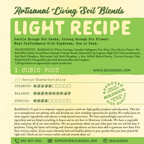 BuildASoil Light Recipe Soil, 1 Cubic Foot