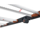 Foldable light with metal frame on a white background