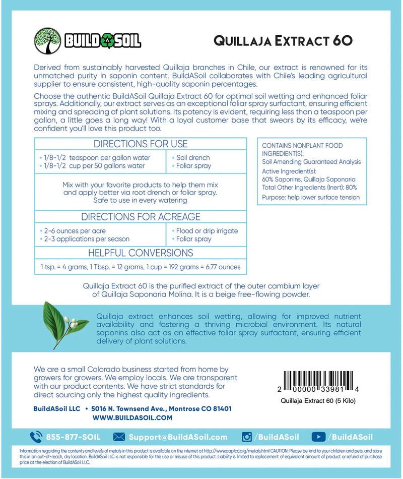 BuildASoil Quillaja Saponaria Extract Powder 60%