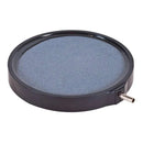 Round blue filter with black rim on a white background