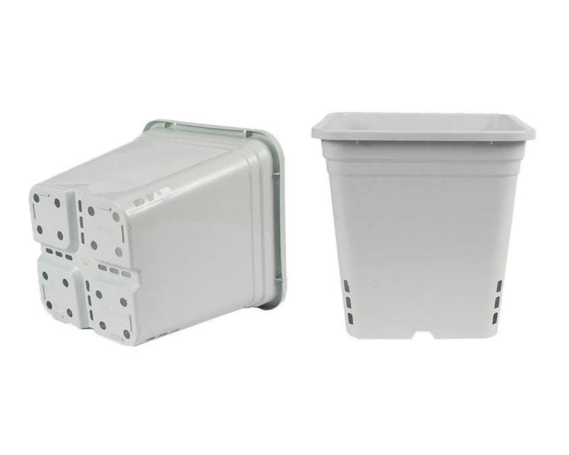 12 inch square plastic planter SUNPACK Square Tall Plastic Nursery Pot, White, 12in (Pack of 1)