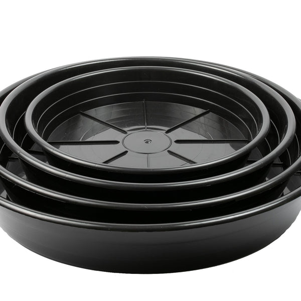 black plastic saucers for plant pots SUNPACK Black Premium Saucer