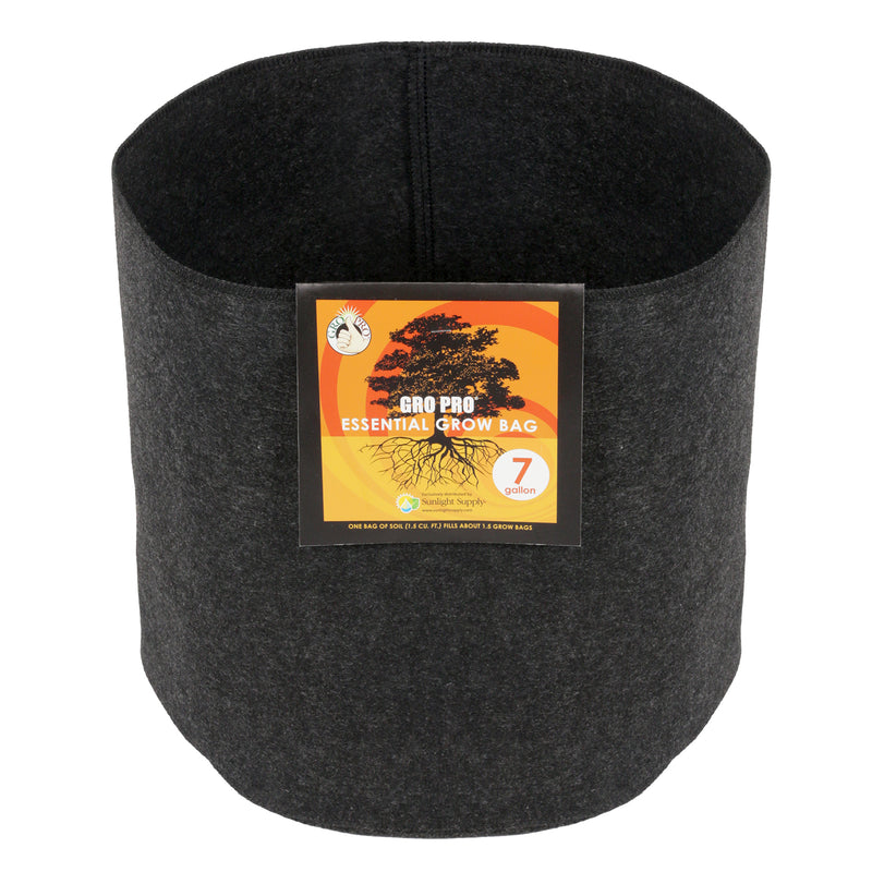 Gro Pro Essential Round Fabric Pot 7 Gallon Black