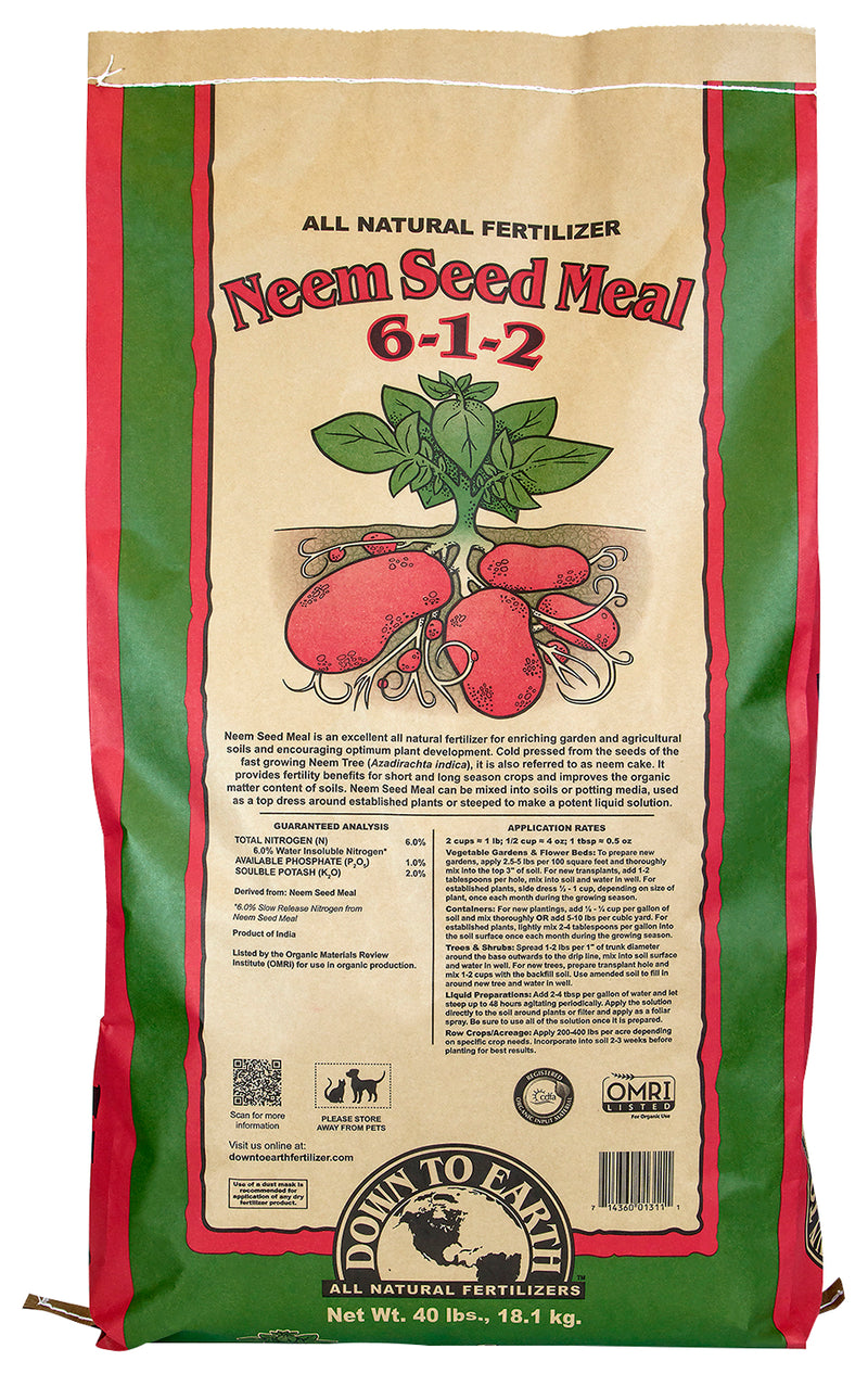 Down To Earth Neem Seed Meal 40 Pound