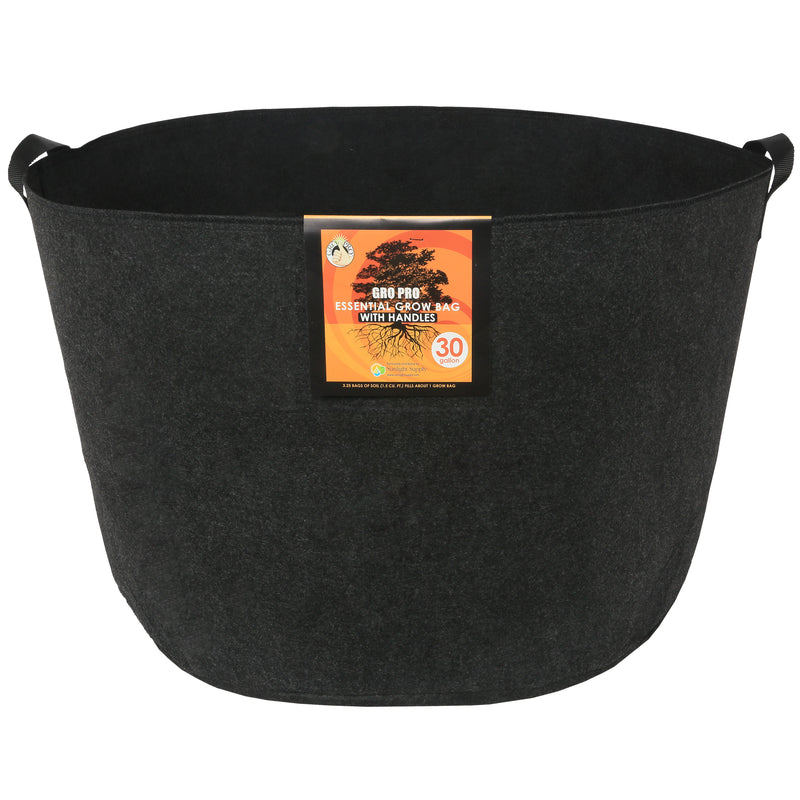 Gro Pro Essential Round Fabric Pot with Handles Black 30 Gallon - Black