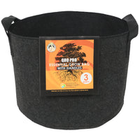 Gro Pro Essential Round Fabric Pot with Handles Black 3 Gallon - Black