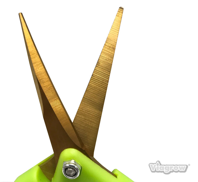 Viagrow Non Soft Grip Micro-Tip Pruning Snip Anti Resin Stick Shears - Straight