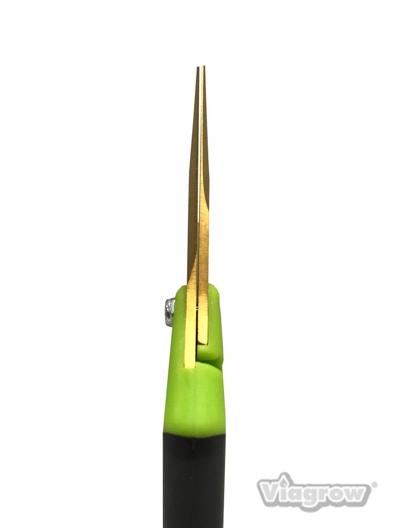 Viagrow Non Soft Grip Micro-Tip Pruning Snip Anti Resin Stick Shears - Straight
