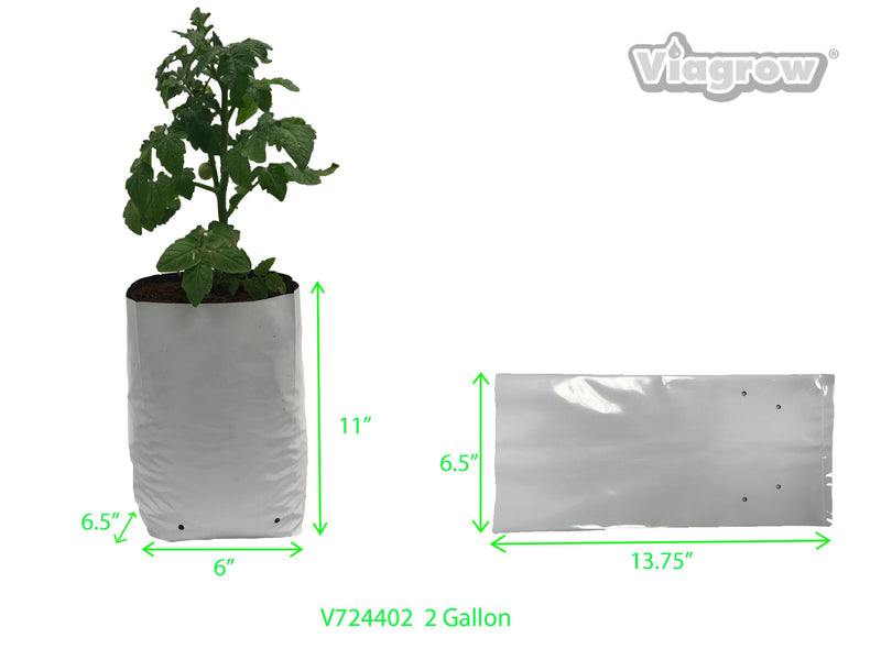 Viagrow 2 gallon Plastic Grow Bags White