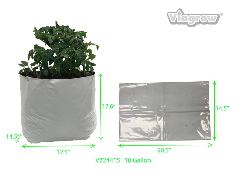 Viagrow 10 gallon Plastic Grow Bags White